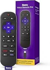 Roku Voice Remote Pro (2nd Ed.) | Rechargeable TV Remote Control with Hands-free Voice Controls, Backlit Buttons, & Lost Remote Finder - Replacement Remote Compatible with All Roku TV, Players & Audio
