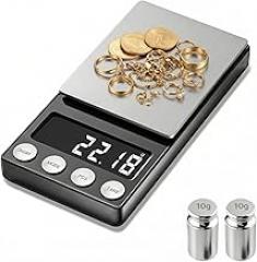 Digital Coin Scale 0.01g Accuracy, 500g Capacity Gram Scale for Coin Collectors, Jewelers, Pawn Shops, Home Use and Gold & Silver, Pocket Size Electronic Smart Scale with Calibration Weight
