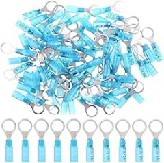 Hilitchi 50Pcs Nylon Heat Shrink Ring 16-14AWG, 3/8'' Electrical Wire Crimp Connector Crimp Connectors Insulated Terminals for Automotive,Watercraft, Electrical,Electronics