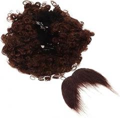 Milisten Halloween Costume Accessory Afro Wig Beard Set Mullet Wig Costume Mustache Novelty Party Props