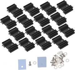 SMASOLO 1set Aluminum Heat Sink for Cooling Insulation Kit for Voltage Regulators and Electronic Radiators