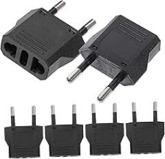 HOMSFOU 6pcs Power Socket Converter Travel Adapter for Us to Europe Compact Design for Easy Portability Converts Us Electronics to European Sockets