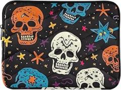 Colorful Skulls Stars Laptop Sleeves Tablet Sleeve 13 Inch Portable Electronic Device Cover