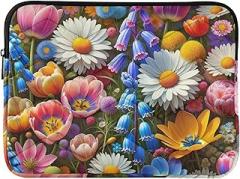 Water Resistant Laptop Sleeve Portable Electronic Device Cover Wildflowers Daisies Carrying Case Laptop Cover