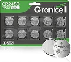 CR2450 Lithium 3V Coin Battery Long Lasting, Child Safety, Suitable for Key Fobs, Remote Control, Alarm Clock and More (CR2450-10)