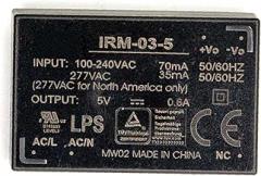 SBJ IRM-03-5 3W AC-DC Power Supply Module with 5V Output, Universal Input 85-305VAC, High Efficiency 72%, Compact Size for Industrial Automation, Machinery, and Handheld Electronics Applications