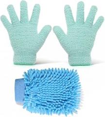 3 Pcs Microfiber Dusting Mitt Gloves House Cleaning and Car Washing Gloves Microfiber Washable Dusting Glove Home Dustings Microfibers Mitts Car Wash Mitt for Leaf Cleaning Plant