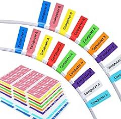 540 Cable Labels Management, Waterproof and Durable, 9 Colors & 2 Sheets, Cord Organizer Tags for Electronics, Charger Cable Organizer, Ethernet, Wire Markers