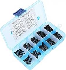 BAFOVY M2 Standoffs Kit, 180PCS Nylon Hex Spacer Screw Nut Assortment Set, Black Male Female Threaded PCB Mounting Pillars for Motherboard Laptop Circuit Board Electronic Projects