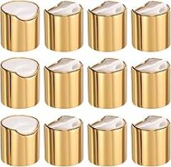#US 12pcs Aluzed Plastic DiscCaps 24/410 Press Caps Gold White