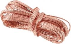 4m Braid Copper Ground Cable Lead Wire Flat Braided Copper Wire for Industrial Automotive and Electronic Applications High Flexibility and Excellent Transmission