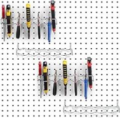 Hanaive 4 Pieces Pegboard Pliers Holder, Holds 11 Plier Per Rack, Steel Pegboard Hooks Pliers Peg Board Organizer Accessories Organizer for Workbench Garage Tool Shed Craft Room(Silver)