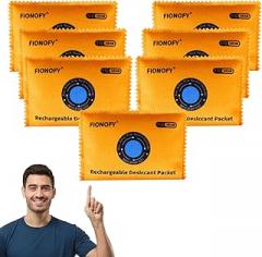 110g [7 Packs] Reusable Desiccant Packs for Storage, Rechargeable Color-Changing Silica Gel Desiccant Packets - Moisture Absorbers for Storage Bins, Suitcase, Safes, Electronics & 3D Filaments