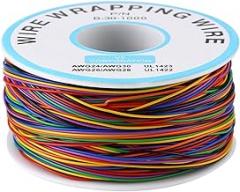 250M 8 Wire Copper Test Cable, Multicolor Insulation Wire with Spool for Laptop, Motherboard, Breadboard, Electronic Test, Tin Plated Wrapping Wire