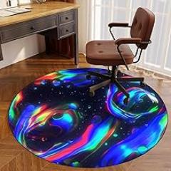Drum Rug Round Office Chair Mat Gaming Chair Mat Protects The Floor, Fabric Office Floor Mat, Floor Protection Mat, Floor Protector Mat for Hard Floors, Non-Slip Silent-I||80CM