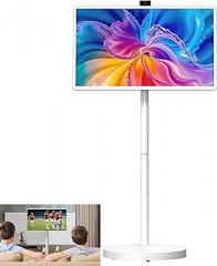 Portable Smart Tv, 1080p Touchscreen Display, 360° Rotation, with Wheels, Multi-Angle Adjustment, Suitable for Bedrooms and Kitchens. 21.5in8+128G