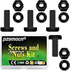 150 Pieces/50 Sets M5*15 mm Plastic Black Nylon Cross Round Head Screw Hexagonal Nut Combination Kit, with Insulating Washers, Standard Size, for DIY and Electronic Assembly.