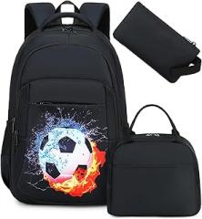 LEDAOU Backpack for Kids Boys Girls School Bags Teen Bookbags Set School Backpack with Lunch Box and Pencil Case