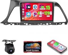4+128GB Android 15 Car Radio for Hyundai Sonata 2015 2016 2017 Wireless Carplay Android Auto, Realdio 9