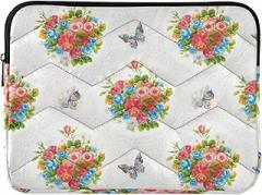 Slim Laptop Sleeve Portable Electronic Device Cover Colored Vintage Floral Roses Carrying Cases Computer Bags