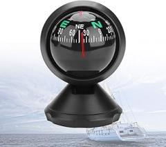 Car Compass, Dash Compass for Car, Marine Compass, Adjustable Boat Navigation Electronic Compass, Explorer Compass for Car Boat Vehicle Automotive Compass, Black