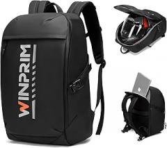 Motorcycle Helmet Backpack Large Capacity Reflective Waterproof Laptop Backpack with Padded Electronics Compartment Mochilas Para Motociclistas for Cycling Hiking Riding