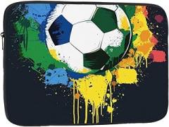 Colorful Football Print Laptop Bag for Women Men Shockproof Travel Office School Black 12 Inch