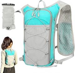 Running Hydration Pack & Reflective Lightweight Hydration Vest, Adjustable Breathable Sports Bag with 1.5L Water Bladder, Ideal for Women Outdoor Workout, Running, Riding, Trekking, Camping