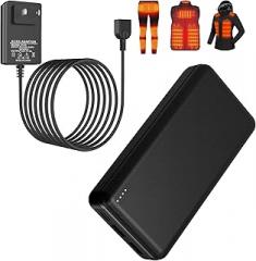 Whsahans 5V 2A Rechargeable Battery Pack for Heated Vest 20000mah Heated Jacket Battery Power Bank for Heated Vests Heated Jackets USB Wall Charger Wire Connection Cables Wall Chargers Plug Power Supplies
