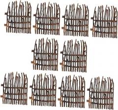 Milisten 10pcs Miniature Garden Fence Decorative Fencing for Bonsai and Plants Landscape Accessories