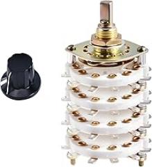 KCZ Rotary Band Switch 4P8T 4 Pole 8 Position Band Channel Rotary Selector Switches 4 Deck Waveband switches with Knob for TV, Radio, Electronic Device