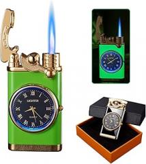 2022 Creative Dial Rocker Arm Inflatable Lighter,Lighter with Electric Watch,Windproof Portable Candle Lighter for Candle Cooking BBQs, Pocket Torch Lighter with Gift Box, Best Boyfriend Gifts