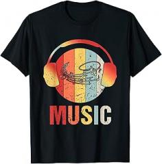 Electronic Music Lover DJ Vintage Retro Headphones T-Shirt