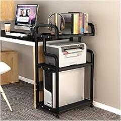 CPU Stand PC Tower Stand Printer Stand, 3-Tier Printer Cart with Storage, Mobile CPU Holder with Sturdy Steel e for Home and Office Computer Tower Stand (Color : A) (D)