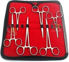 Ultimate Hemostat Set, 6 Piece Includes Set Ideal for Hobby Tools, Electronics, Fishing and Taxidermy W/Case Included by G.S Online Store