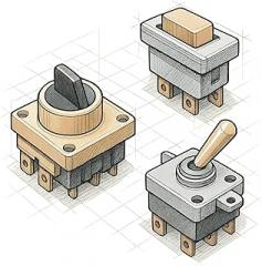 Sub-Miniature Toggle Switch, On/None/On Function, SPDT/DPDT, Suitable for Compact Electronic Applications, PN: BNT12TE1A5RE (Pack of 123 Units)