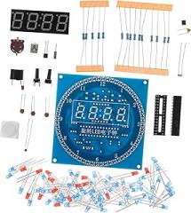 DIY Electronic Clock Kit with Rotation Led Display Microcontroller View for Electronics Enthusiasts and Bedroom