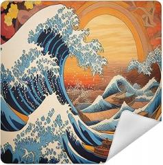 Kanagawa Waves Japenese Camera Protective Wrap, Anti-scratch Lens Protector Wrapper, Magic Self-Adhesive Cloth for Cameras/DSLR/Laptop/Electronic Accessories, S