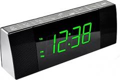 iTOMA Bedside Alarm Clock Radio with Bluetooth Speaker, Dimmable Jade Green LED Display, FM Radio with Sleep Timer, Dual Alarm with ON/Off Push-Button, Snooze, 12/24H CKS503U