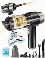 ColorCoral Mini Vacuum Cleaner Portable Cordless Keyboard Cleaner Powerful Suction Handheld Vacuum &Computer Air Duster for Office Desktop Laptop Keyboard Car and Home Cleaning