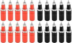 Respicefinem 10 Pairs Banana Plug 4mm Insulation Performance Pluggable M3 Binding Post Made of Copper and ABS Suitable for Electronic Equipment