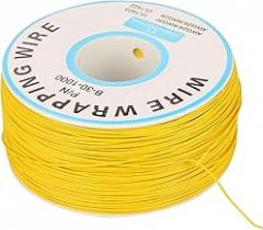 30AWG Copper Wire Roll - Tinned Wire for Optimal Conductivity and Protection, Flexible Insulation, Suitable for Electronics, 200m Length (Yellow)