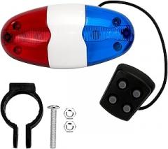 Bike Lights Siren Horn Safety Bicycle Accessories Waterproof Softer 4 Sound Batteries not Included 6 LED Electronic Walker Horn Trumpet Cycling Bell Warning Officer