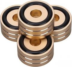 Speaker Spikes Base Mat Anti Slip Rubber Set of 4 for Turntables CDDVD Players (Gold)