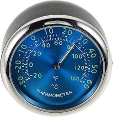 Night Glow Car Dashboard Thermometer Clock with High Precision Quartz Movement Real Interior Temperature Display Luminous Electronic Clock for Comfortable Driving Blue