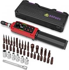 Digital Torque Screwdriver, 0.8-53.1in-lbs/0.09-6Nm, Electronic Adjustable Torque Screwdriver Wrench set with ±1% Accuracy, Vibration, Buzzer and LED Notification for Bike Repairing