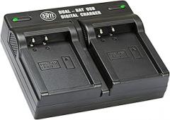 BM LP-E17 Dual Bay Battery Charger for Canon LC-E17, PowerShot V1, Rebel EOS R8, EOS R10, EOS R50, EOS R50 V, EOS R100, EOS RP, EOS M3, EOS M5, EOS M6, EOS M6 II, SL2, SL3, T6i, T6s, T7i, T8i, EOS 77D