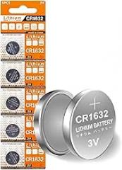 Cotchear 5pcs/Pack CR1632 Button Battery 3V CR1632 Lithium Coin Cell Batteries LM1632 BR1632 ECR1632 CR 1632 Battery for Electronic Watch Remote