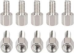 4#-40x6x6mm(DxHLxML) - Brass Hex Standoff -100Pack- Good for Electronic Machine - Male to Female Spacer Screw Nuts - Silver