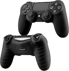 For PS4 Controller Silicone Case Cover, Insten 2-Pack Black Silicone Controller Case Compatible With Sony PlayStation PS4 Controller